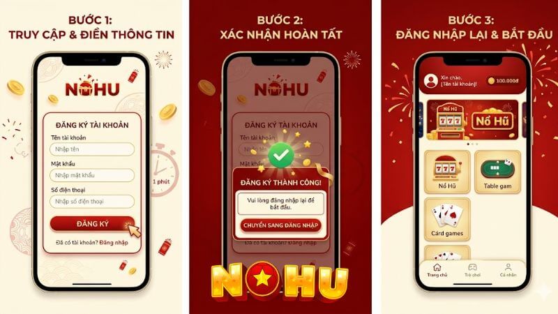 Đăng ký và đăng nhập tài khoản Nohu